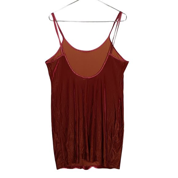 Vintage Gilligan & O'malley Nightgown XL Velour Soft Rusty Orange Sleeveless - Picture 3 of 9